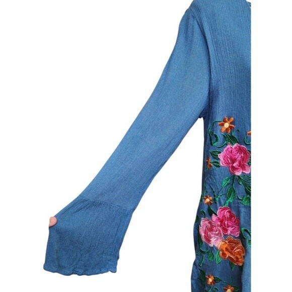 Wonderland by Orange Embroidered Top Size M Lined Boho - Picture 3 of 10